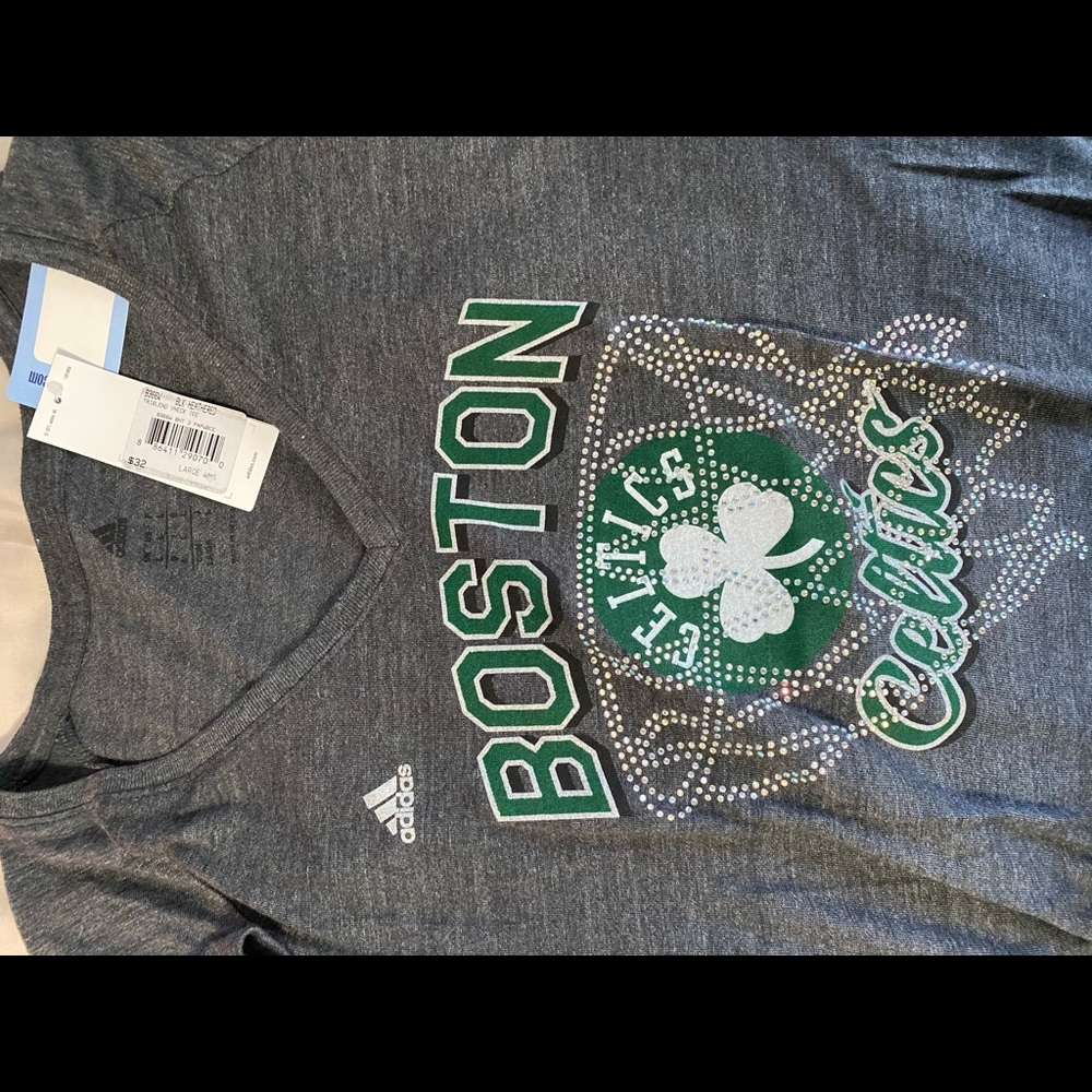 Celtics jeweled Adidas shirt
